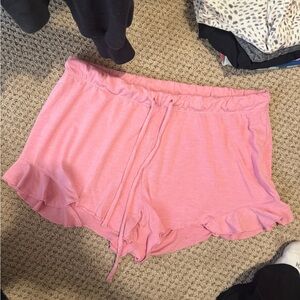 Pink pajama ruffle Shorts